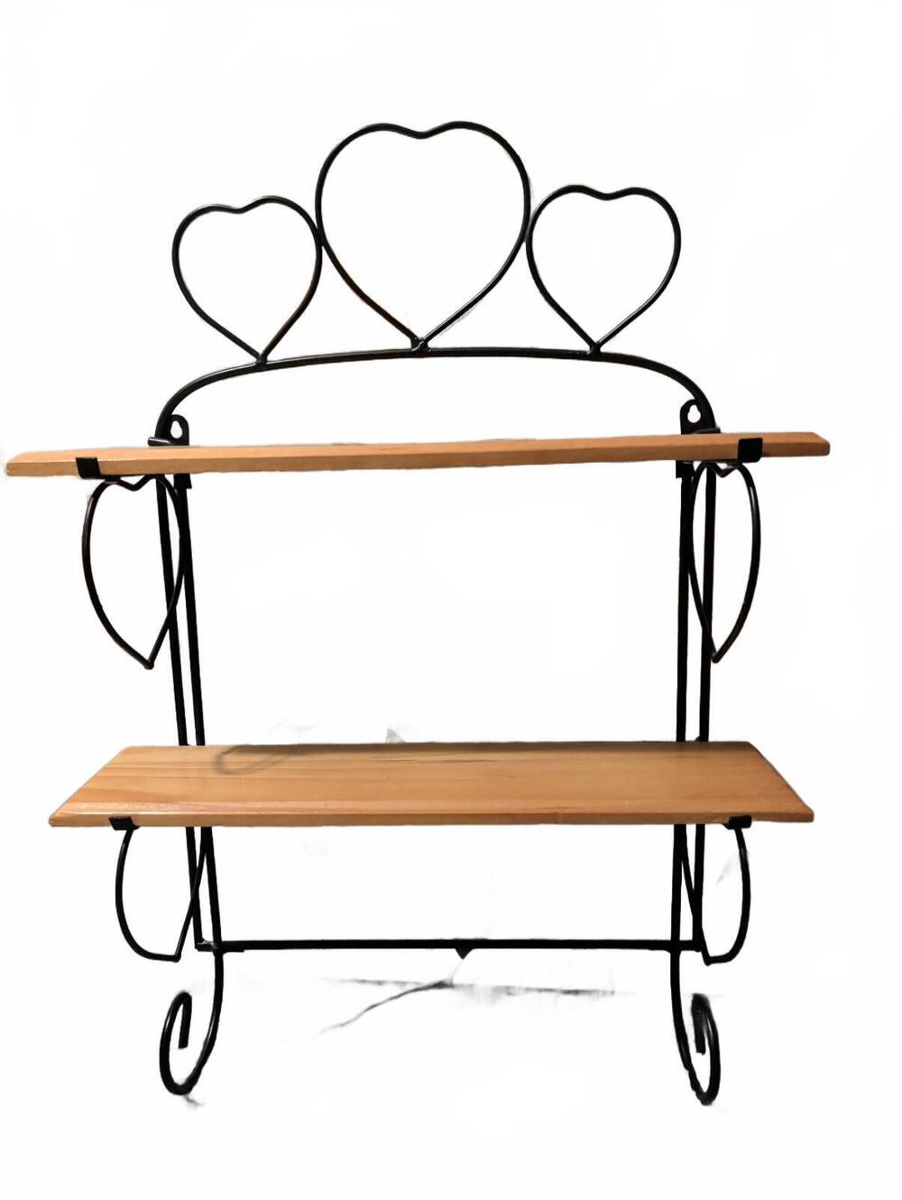 Two-Tier Heart Design Wall Shelf trinket shelf